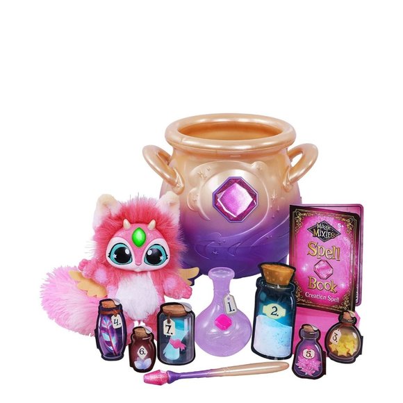 Magic Mixies Magical Misting Cauldron with Interactive 8 inch Pink Plush Toy - Picture 5 of 7